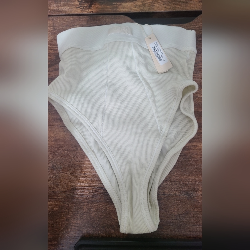 SKIMs NWT HIGH-WAISTED BRIEF cotton Rib size XXS in bone - Picture 3 of 3